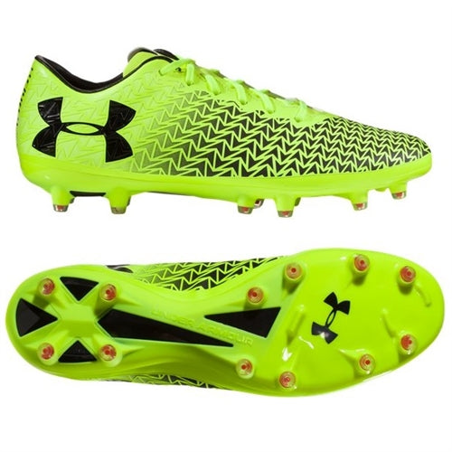 New Under Armour Mens 11 Corespeed Force 3.0 FG Soccer Molded Cleats FG Blk/Yllw