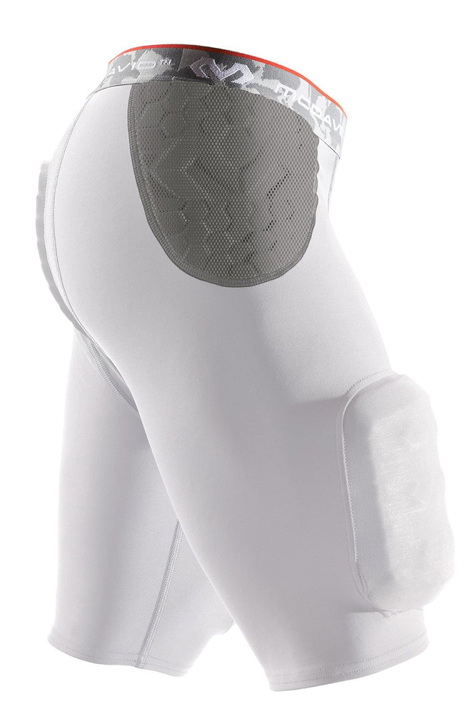 New McDavid Integrated Football Girdle Shorts w/ Built in HexPads Wht/Gry Yth XL
