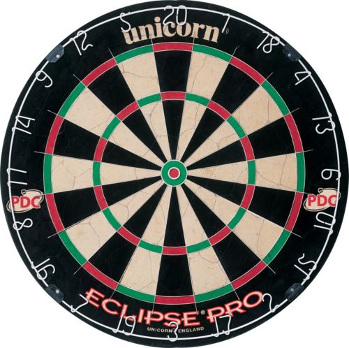 New Unicorn Eclipse Pro Bristle Dartboard Black/Red/White/Green 18" x 1.25"