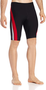 New Speedo Men's Swimsuit Jammer Endurance+ Splice Size 34 Black/Red