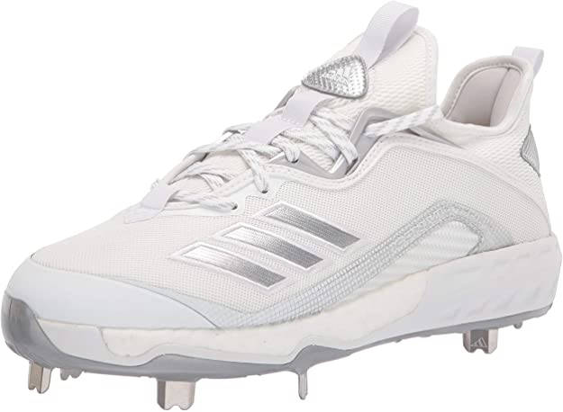 New Adidas Men's Fv9341 Icon 6 Baseball Metal Cleats White/Silver Size 10