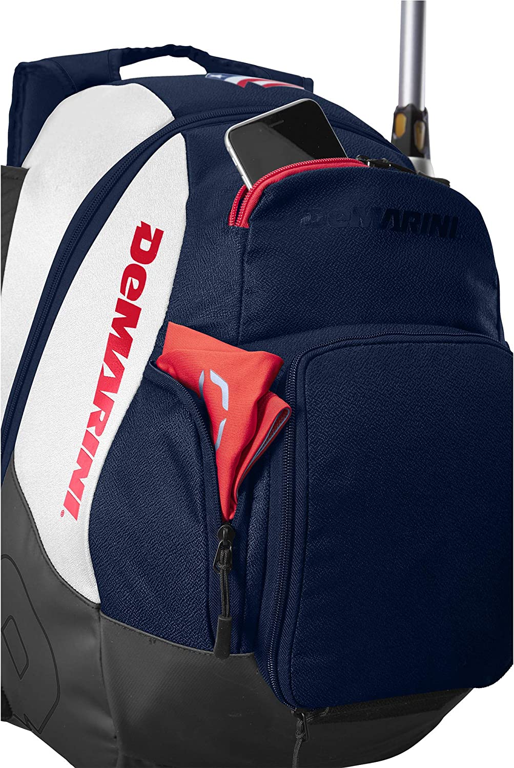 New DeMarini Voodoo OG Baseball Backpack Red White Blue PremierSports