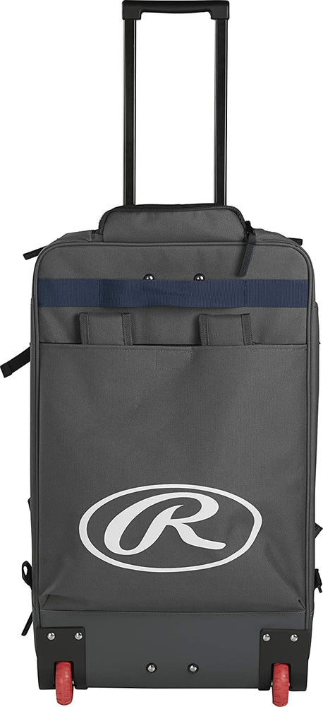 New Rawlings R1801 Wheeled Catcher's Backpack  25"H x 15"W x 12"D  Navy/Gray