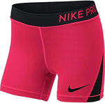 New Nike Pro Girls' 4'' Shorts Pink/Black Medium Elastic closure