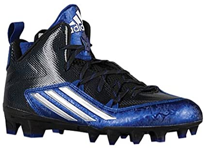 New Adidas Men's 11 Crazyquick 2.0 Mid Football Cleat Black/Royal/Platinum