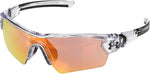 New Under Armour Youth Menace Wrap Baseball Sunglasses Clear Frame Orange Lens