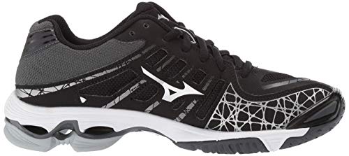 New Mizuno Women 8 Wave Voltage Indoor Court Volleyball Shoe Black/Silver/Black