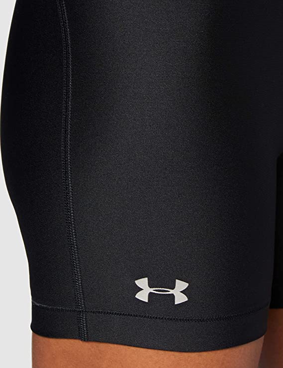 New Under Armour Women's HeatGear Middy Shorts Medium Black Compression fit