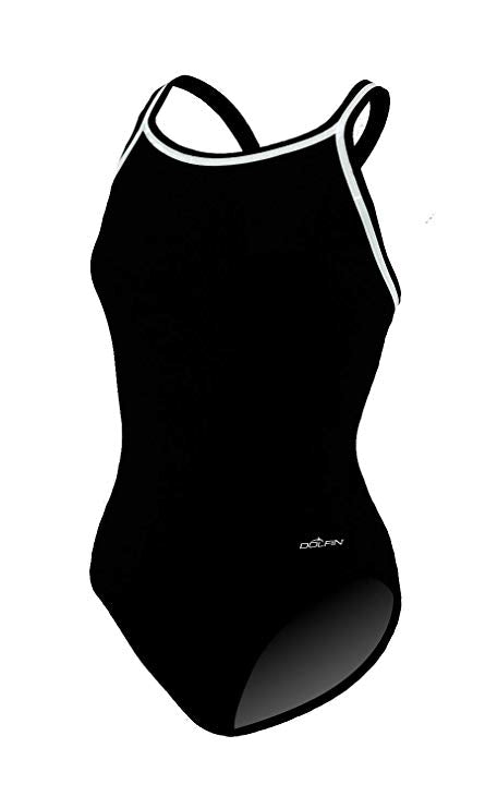 New Dolfin Team Solid DBX Back Suit Women's 26 Black 9582C