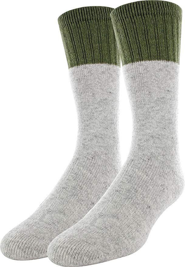 New Field & Stream Crew Boot Socks 2 Pack Gray/Green X-Large Moisture Wicking