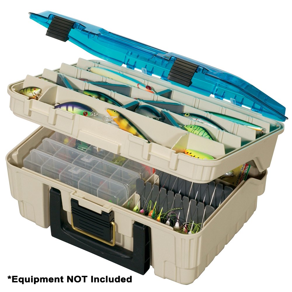 New Plano 1349-00 Two Level Magnum Satchel 3449 Tackle Box Beige/Blue OSFA
