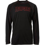 New Rapala Men's Medium Outlined Logo Long Sleeve Raglan Fishing Shirt Black/Red