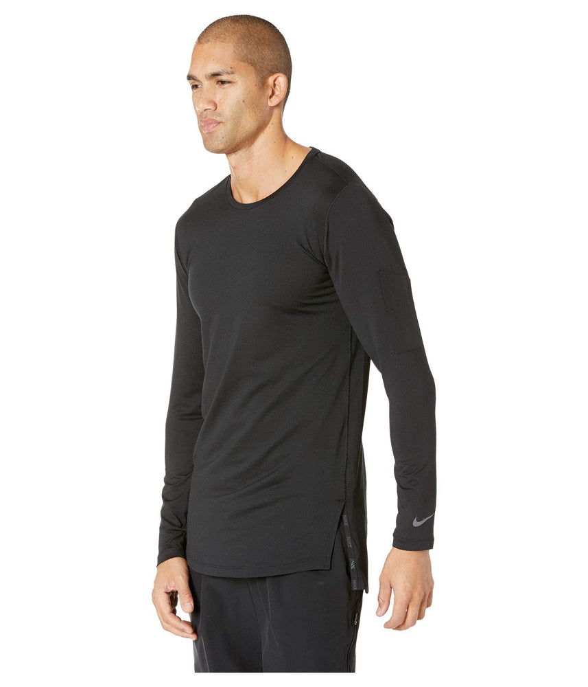 New NIKE Men's Large Modern Utility Fitted Long Sleeve Training Shirt Black
