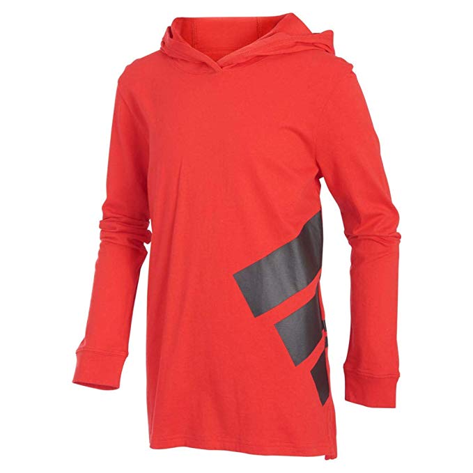 New Adidas Boys' Branded Hoodie X-Large Red/Black 100% Cotton