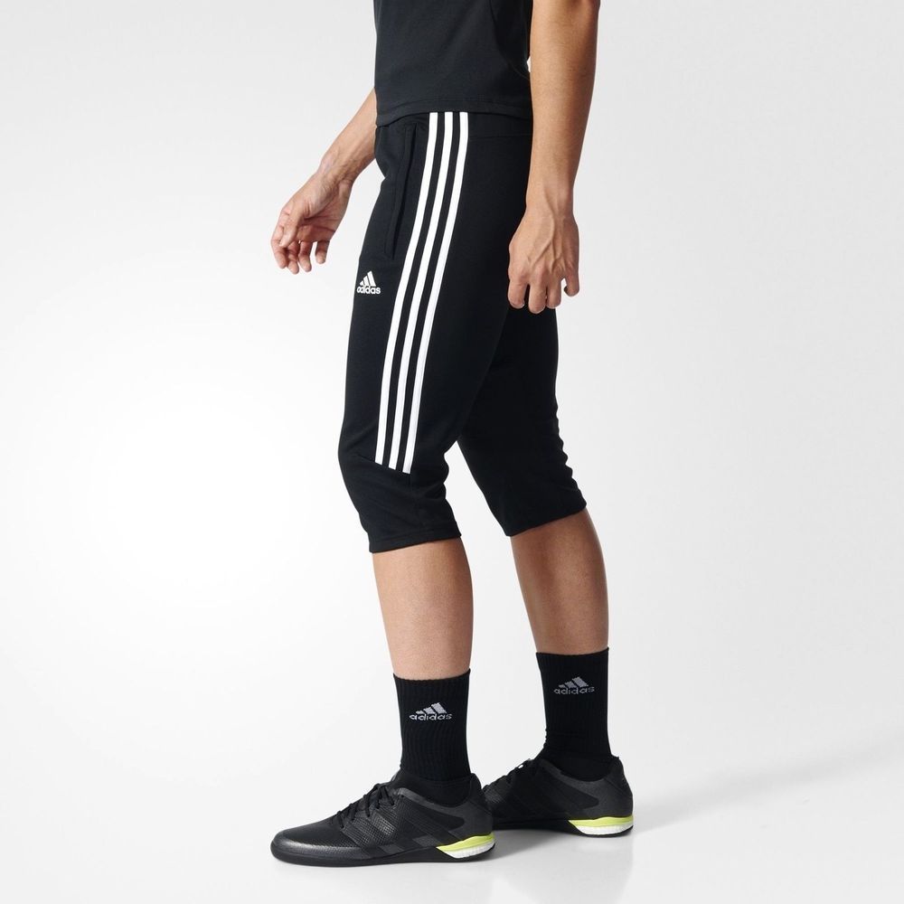 New Adidas Men's Soccer Tiro 17 3/4 Pants X-Large Black/White