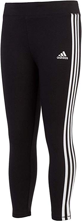 New Adidas Kids 7/8 Length Tights X-Large (14/16) Black/White