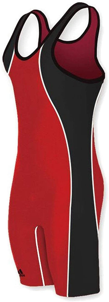 New Other Adidas Men's Medium Wide Side Panel Lycra Wrestling Singlet Red/Black