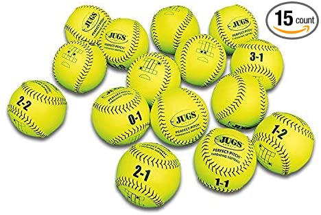 New Jugs Perfect Pitch Throwing Softballs 12" Yellow/Black (15) Balls
