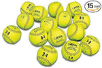 New Jugs Perfect Pitch Throwing Softballs 12" Yellow/Black (15) Balls