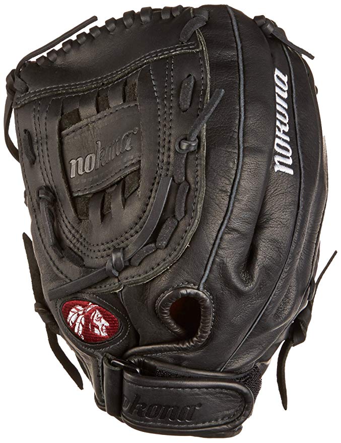 New Nokona Buckaroo Black BF1250C Fastpitch Softball Glove 12.5" Black/Brown LHT