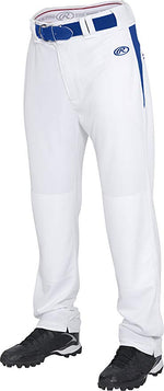 New Rawlings Men Semi-Relaxed Large Baseball Pant White/Royal  BPVP2-W/R-89