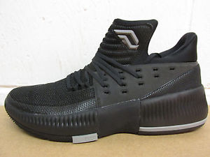 New Adidas Dame Lillard 3 Mens Size 13.5 Basketball Shoe Black BY3206