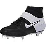 New Nike New Men's Alpha Huarache Elite 2 Mid Metal Baseball Cleats Blk/Wht 11