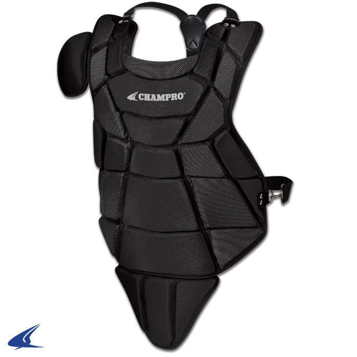 New Champro Sports CP02 Catcher Chest Protector 16.5 Black/Silver Senior Contour