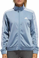 New Adidas Women's Essentials Tricot Track Jacket w/Pocket Gray/White X-Small