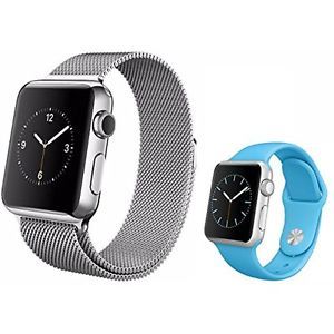 New Elecand Milanese Loop & Sport Band 42MM Replacement band Apple Watches 2 Pk!