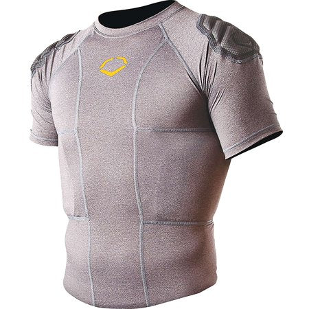 New Evoshield Football Hybrid Pro Protective Rib Shirt Gray Small