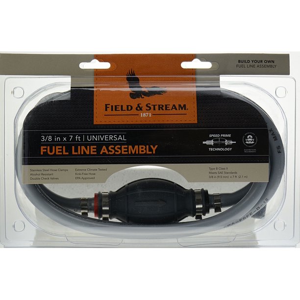 NewField & Stream Fuel Line Assembly 3/8" x 7' Gray/Black