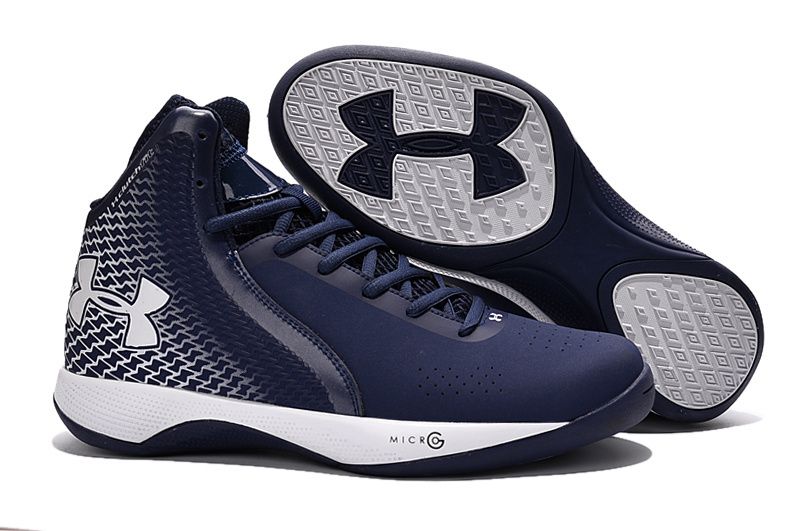 New Under Armour UA Micro G Torch Basketball Shoes Mn-12/Wmn 13.5 Navy/White
