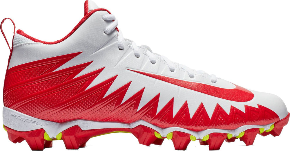 New Nike Alpha Menace Shark Men 12 Mold Football Cleat Red/Wht