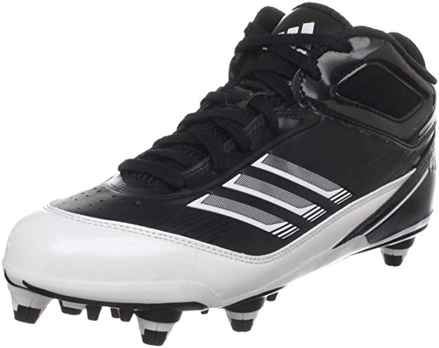 New Adidas Men's Scorch X Mid D Football Cleat Men 12 Black/White Molded Cleats
