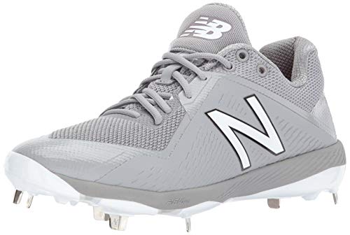 New New Balance Men's L4040v4 Metal Baseball Shoe Grey/White Size 8.5