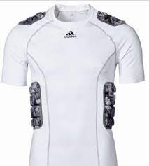 New Adidas techfit padded compression shirt Adult Large 5 Pad White/Camo