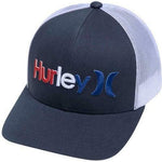 New Hurley Mens One & Only Trucker Snapback Hat Red/White/Blue One Size