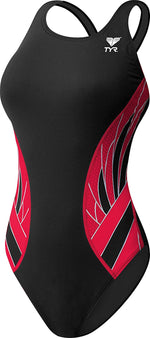 New TYR Phoenix Splice Maxfit Swimsuit Black/Red 30 chlorine proof