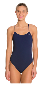 New Nike Swim Poly Core Cut Out on Back Size 34 Women's Navy