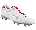 New Nike Tiempo Natural IV LTR FG 524928 Womens 7 White/Silver Soccer Cleats