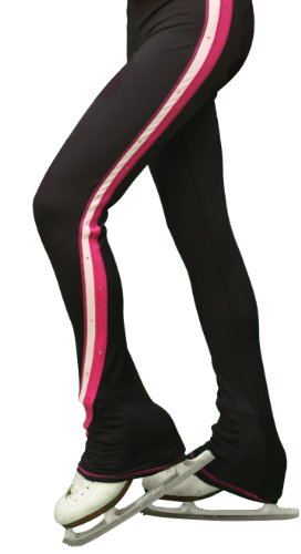 New Chloe Noel Figure Skating Spiral Pants P89 Women's Small Black/Pink/White