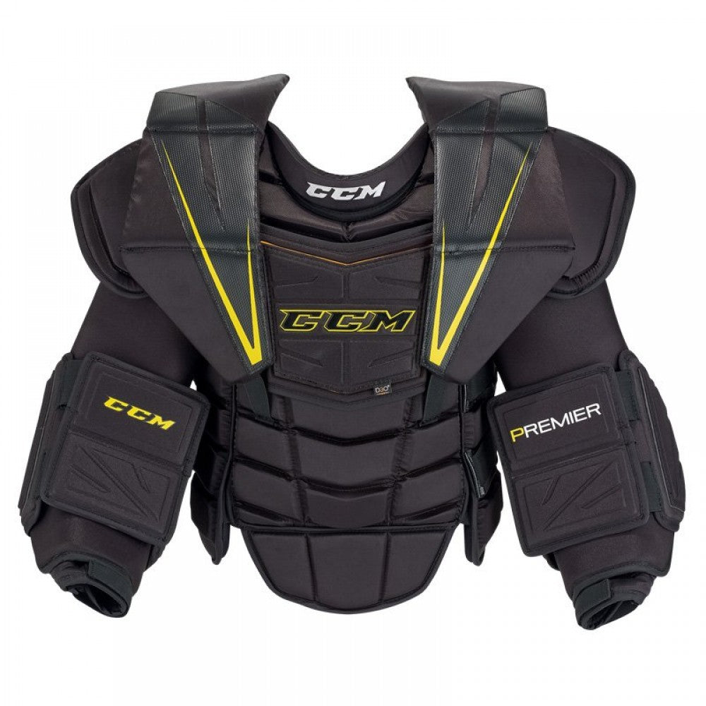 New CCM Premier Pro Chest & Arm Protector Small/Medium Intermediate Black/Yellow