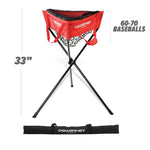 New PowerNet Baseball Softball Zippered Removable Ball Caddy Practice - Red