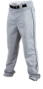 New Rawlings Men's Pro Preffered Pant with Piping Small Gray/Black Piping