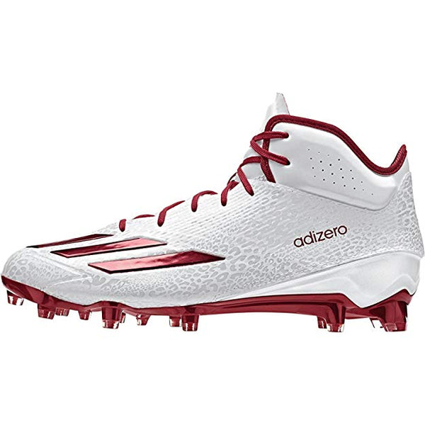 New Adidas Men's 12 Adizero 5 Star 5.0 Mid Football Cleat White