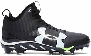New Under Armour Men's UA Spine Fierce MC Football Cleats Size 11.5 Black/White