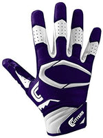 New Cutters Rev Pro Football Gloves Best Grip Receiver Gloves Adult Lg Purp/Wht