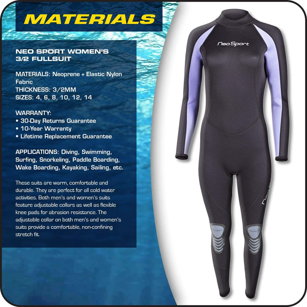 New Other NeoSport Wetsuits Premium Neoprene Full Suit Size 4 Black