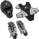 New Mizuno Samurai Youth Catchers Gear Kit 380222 Baseball Ages 9-12 Black/Grey